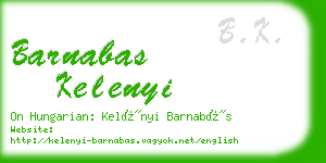 barnabas kelenyi business card